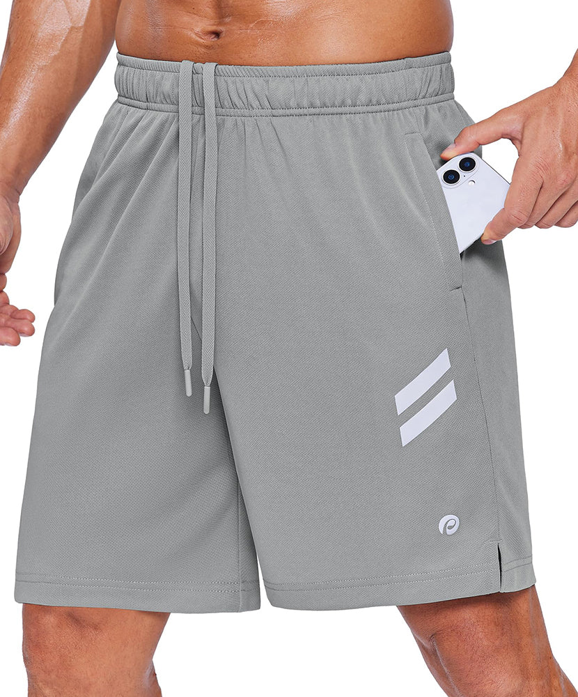 Men's Athletic Quick Dry Running Shorts with Zipper Pockets