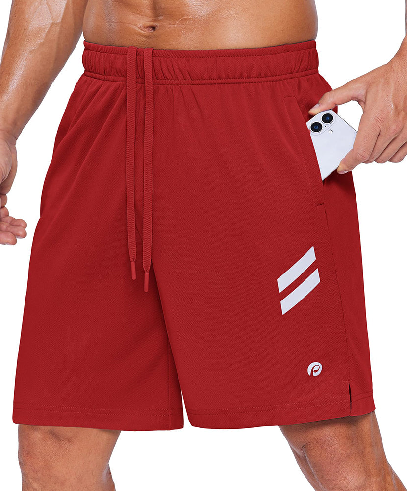 Men's Athletic Quick Dry Running Shorts with Zipper Pockets