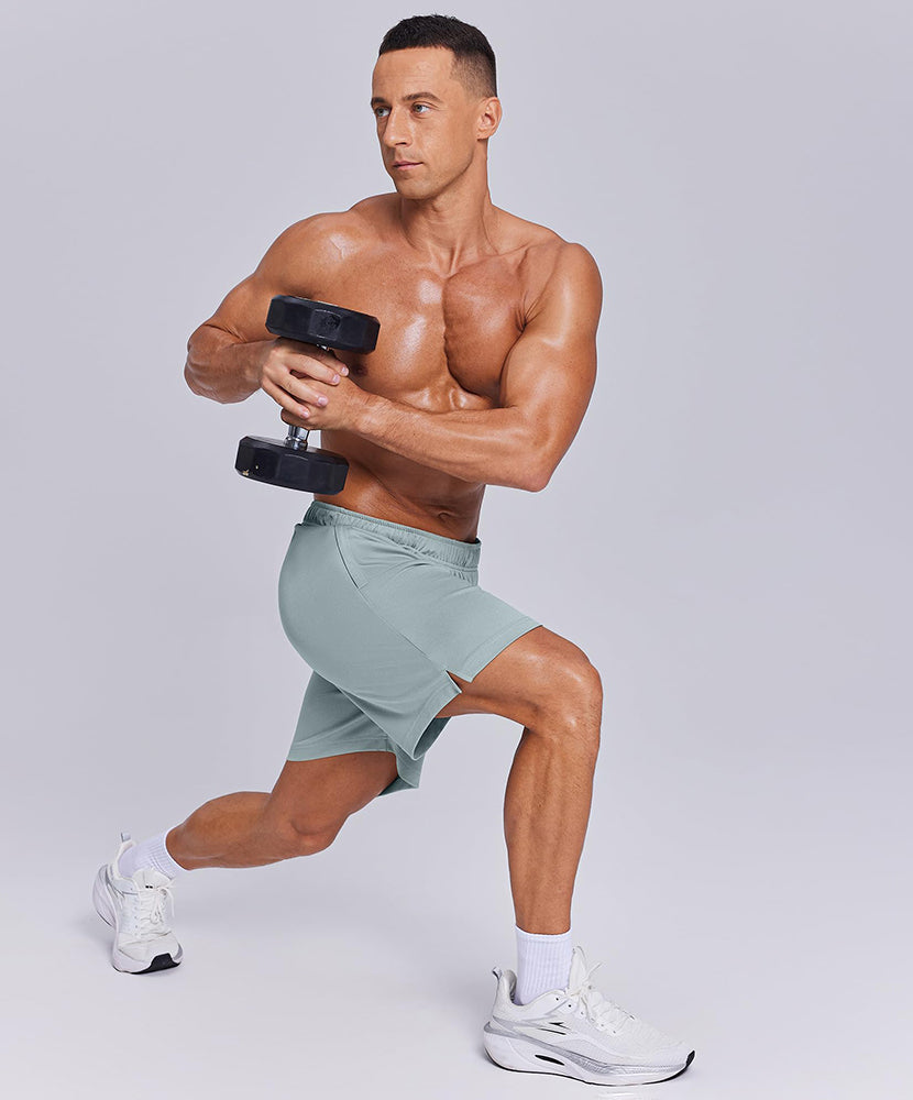 Men's Athletic Quick Dry Running Shorts with Zipper Pockets