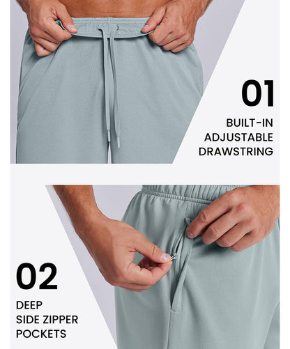 Men's Athletic Quick Dry Running Shorts with Zipper Pockets