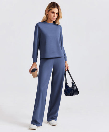 Women's Sporty Mock Neck Sweatsuit 2 Piece Set