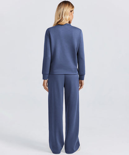 Women's Sporty Mock Neck Sweatsuit 2 Piece Set