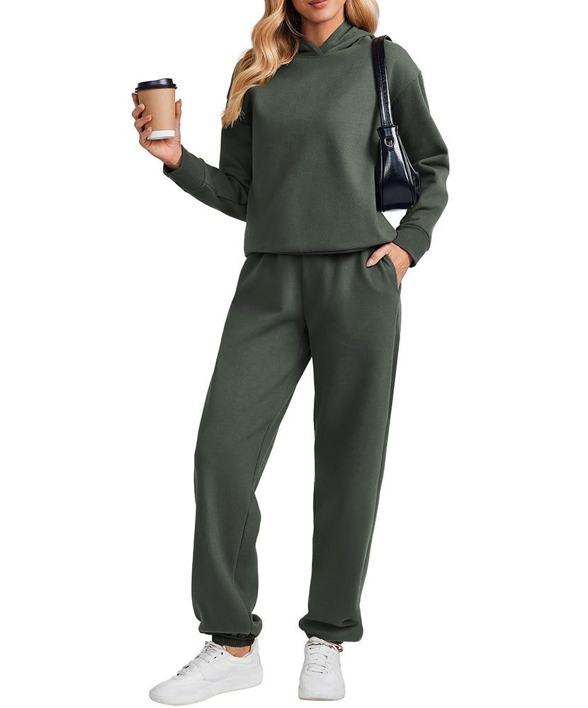 Women's Classic Fleece Casual 2-Piece Sports Set