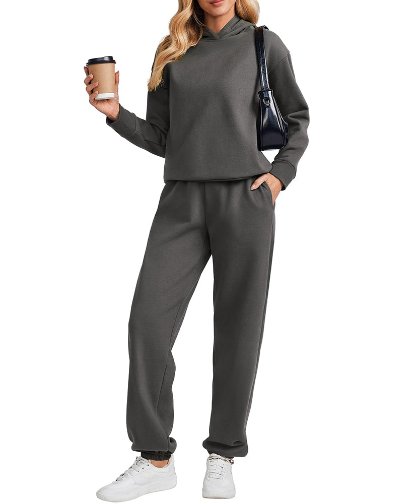 Women's Classic Fleece Casual 2-Piece Sports Set