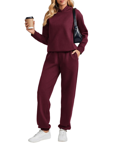 Women's Classic Fleece Casual 2-Piece Sports Set