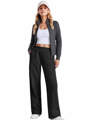 Women's Fleece Lined Wide Leg Sweatpants