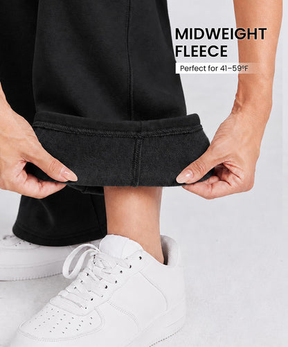 Women's Fleece Lined Wide Leg Sweatpants