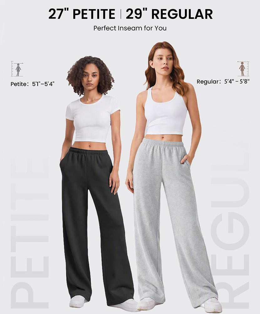 Women's Fleece Lined Wide Leg Sweatpants