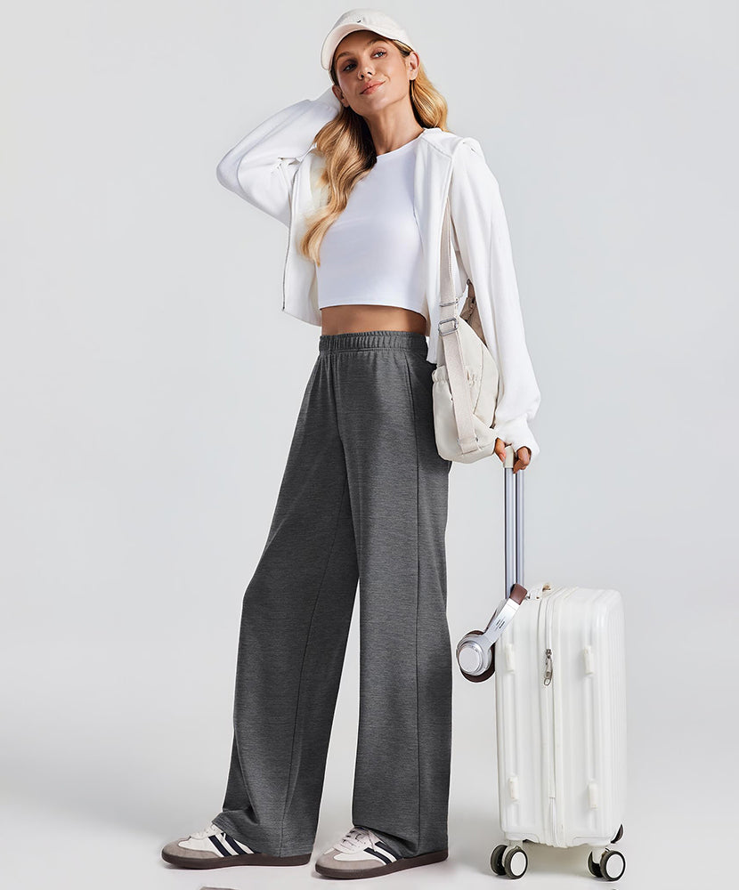 Women's Wide Leg Baggy Lounge Travel Sweatpants