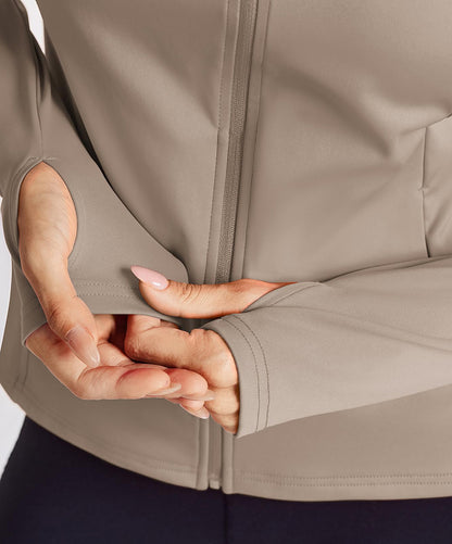 Women's Athletic Zip Up Workout Jacket with 4 Pockets