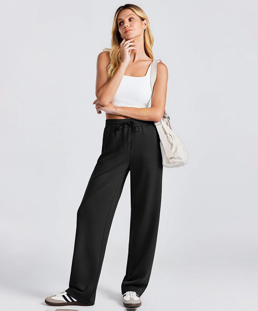 Women's High Waisted Straight Leg Travel Sweatpants