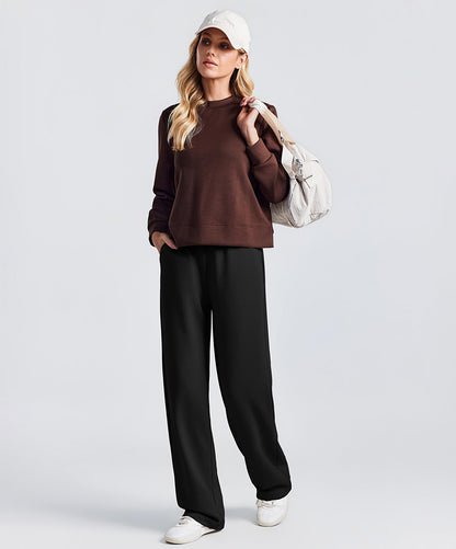 Women's High Waisted Straight Leg Travel Sweatpants