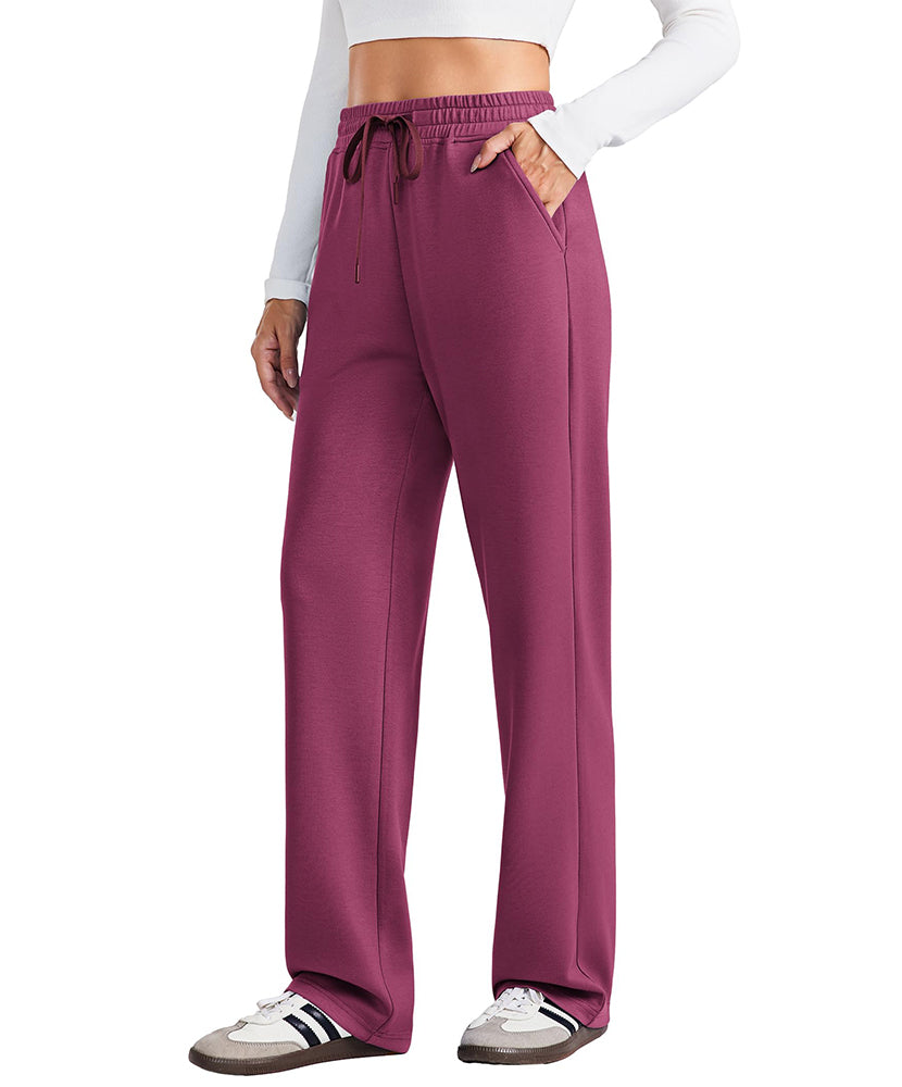 Women's High Waisted Straight Leg Travel Sweatpants