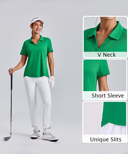 Women's Short Sleeve Tennis Golf Polo Shirt