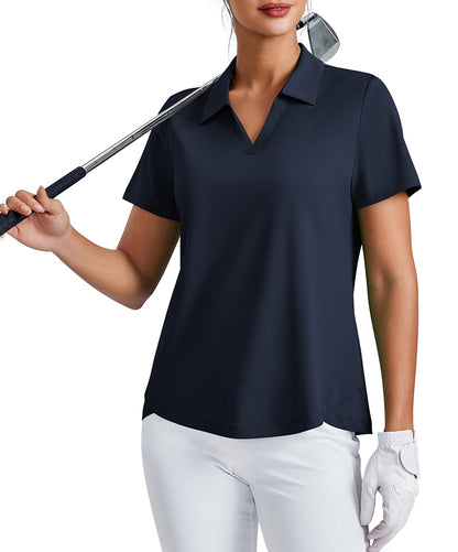 Women's Short Sleeve Tennis Golf Polo Shirt